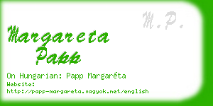 margareta papp business card