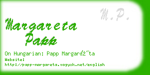 margareta papp business card